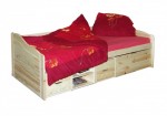 Einzelbett Sofabett MANUELA aus Kiefer massiv natur