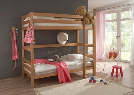 Etagenbett Stockbett Oliver EXTRA HOCH Buche - Gesamth�he 185 cm.