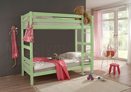 Ausstellungsst�ck Etagenbett Stockbett OLIVER EXTRA HOCH Buche GR�N